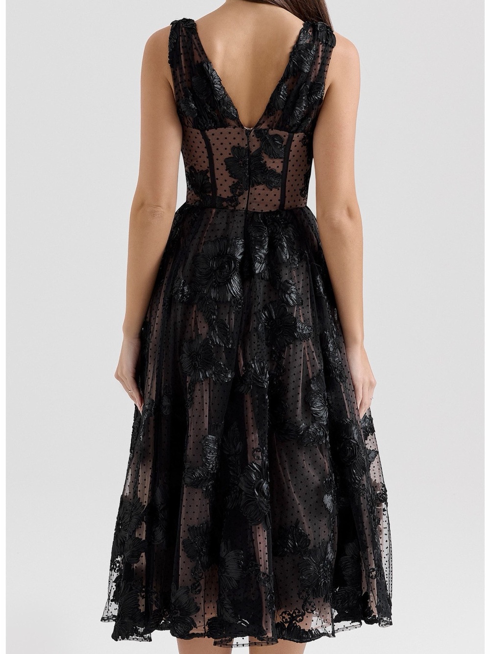 House of CB Black Lace Corset Midi Dress - Picture 2 of 15
